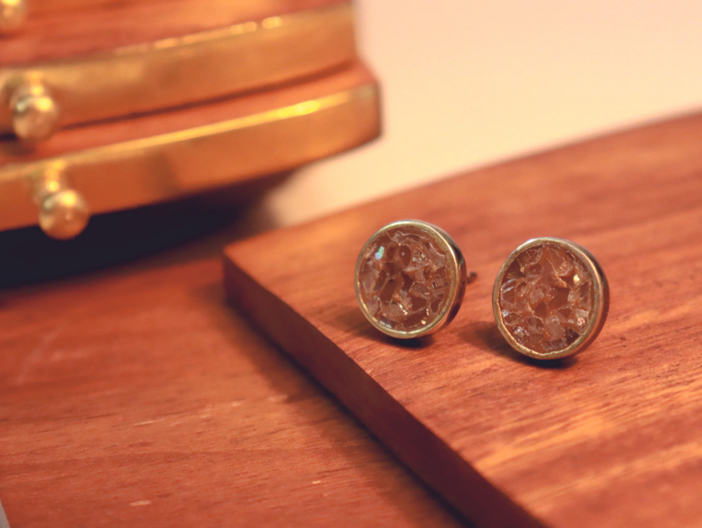 925 Silver Polki Diamond Gold Plated Studs