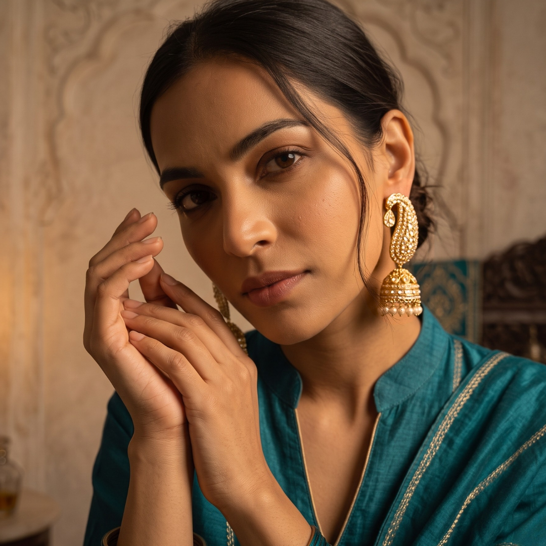 Abha Polki Jhumkas