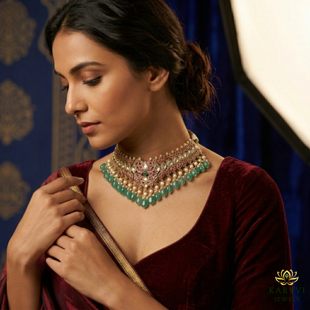 18kt Gold Polki Choker