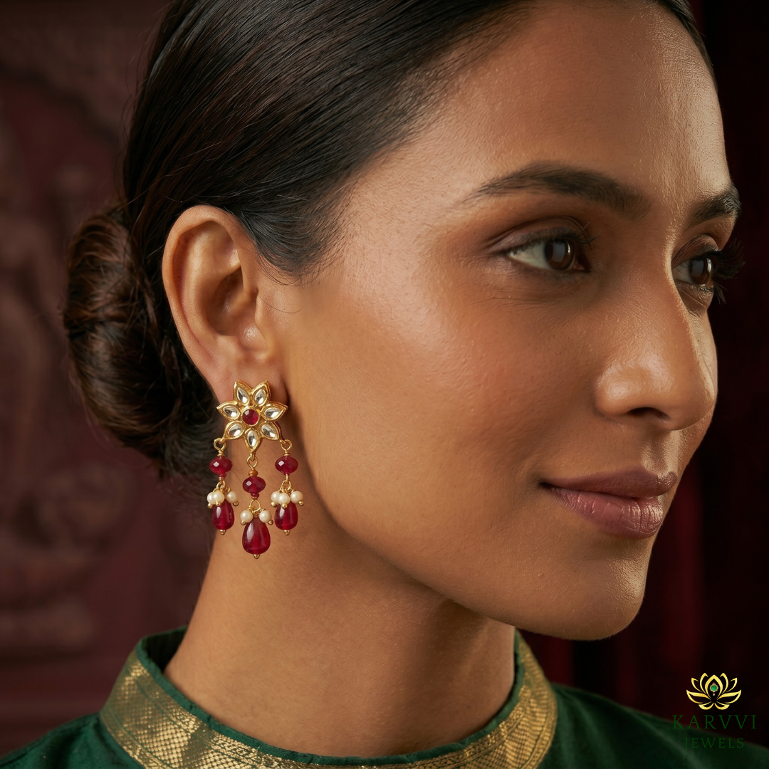 Ruby Radiance: 18k Gold Polki tops