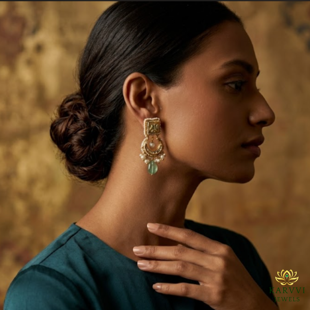 Regal Splendor: Gold Polki Bridal Necklace Set