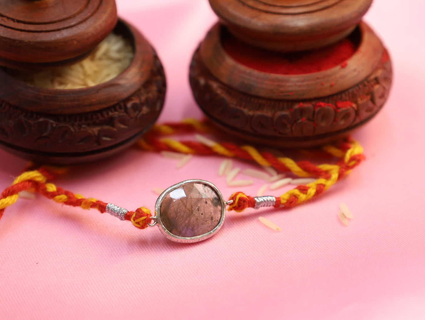 92.5 Silver Labradorite Rakhi