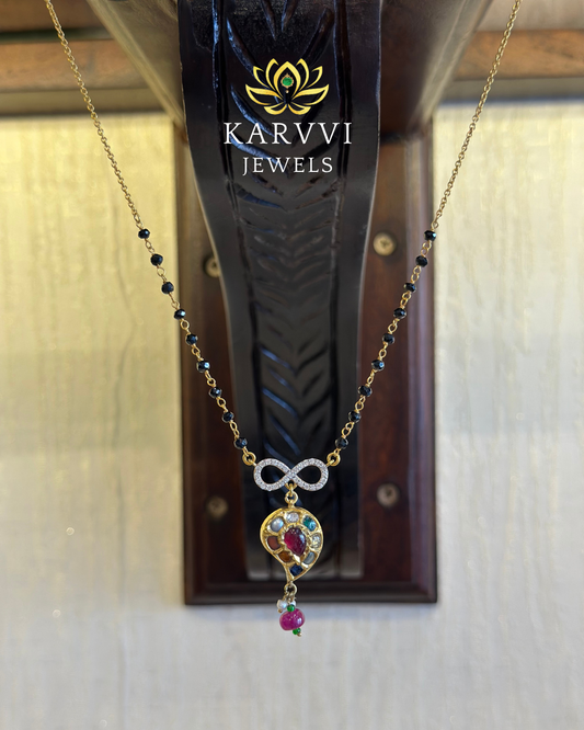18kt Gold jadau Infinity Bond Mangalsutra