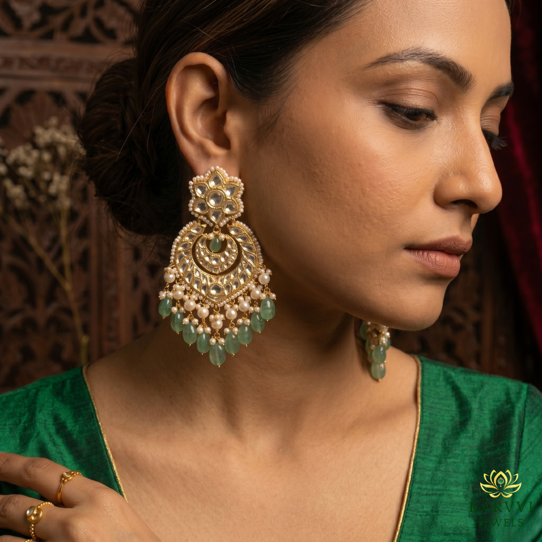 Vintage Glamor: Chandelier Floral Gold Earrings