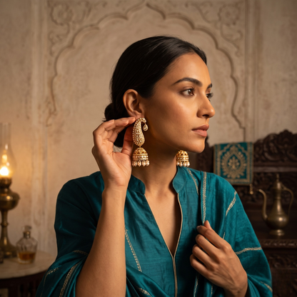 Abha Polki Jhumkas