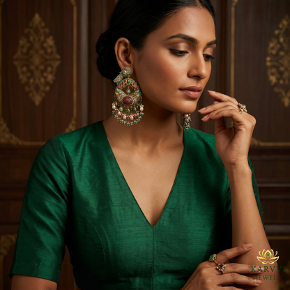 18kt Gold Peacock Earrings