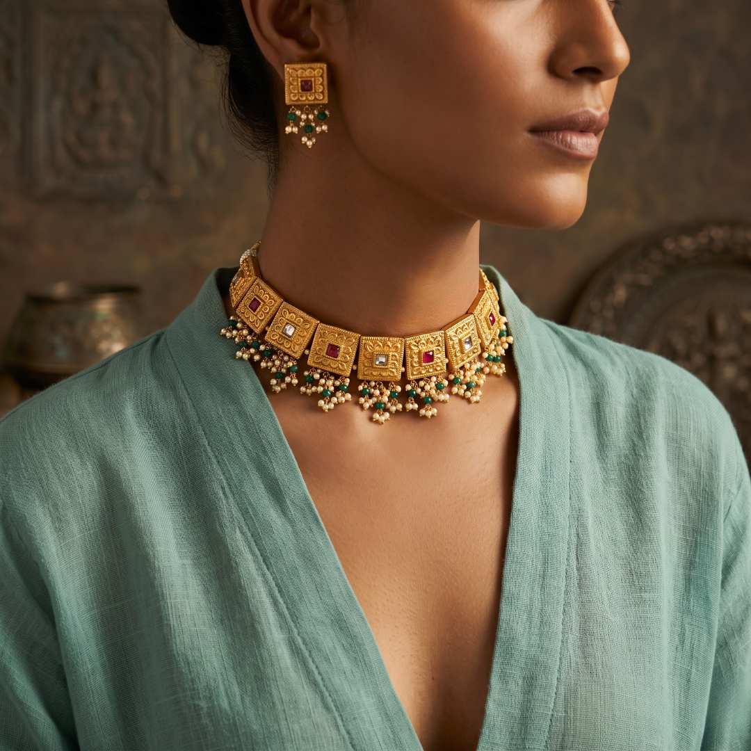 Royal Polki Heritage Choker Set