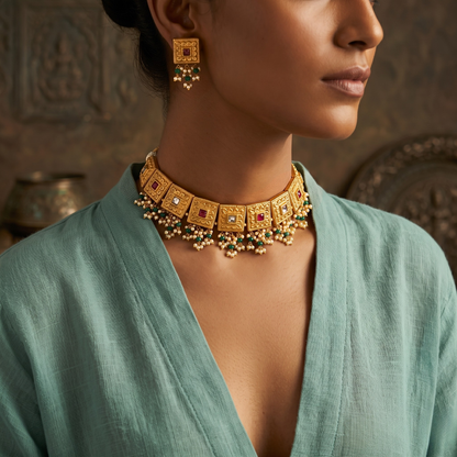 Royal Polki Heritage Choker Set