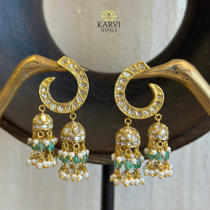 18kt Gold Crescent Moon Earrings