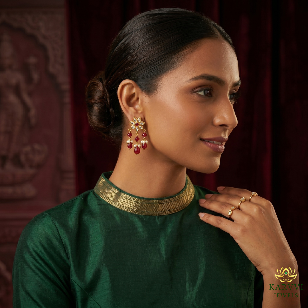 Ruby Radiance: 18k Gold Polki tops