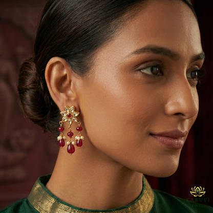 Ruby Radiance: 18k Gold Polki tops