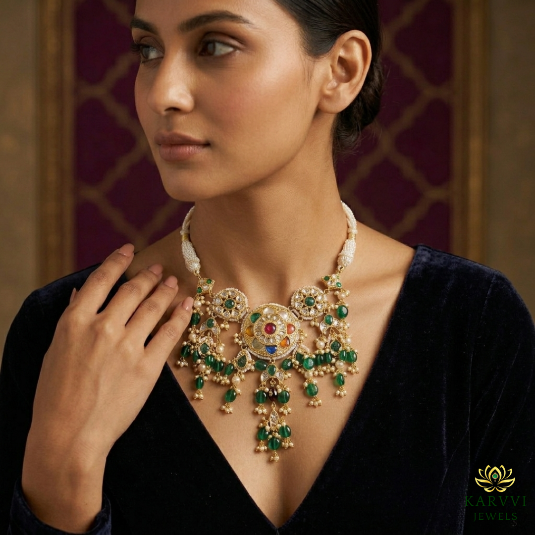 18kt Gold Navratn Necklace