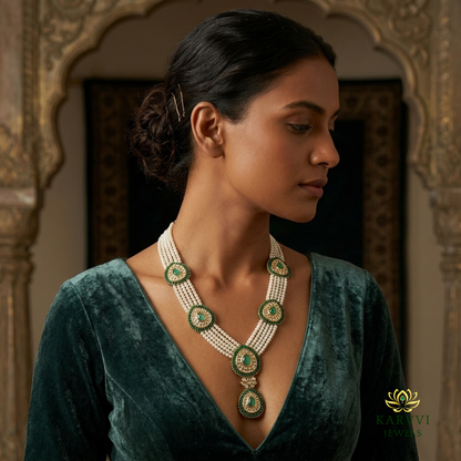 18kt Gold Long Necklace Set