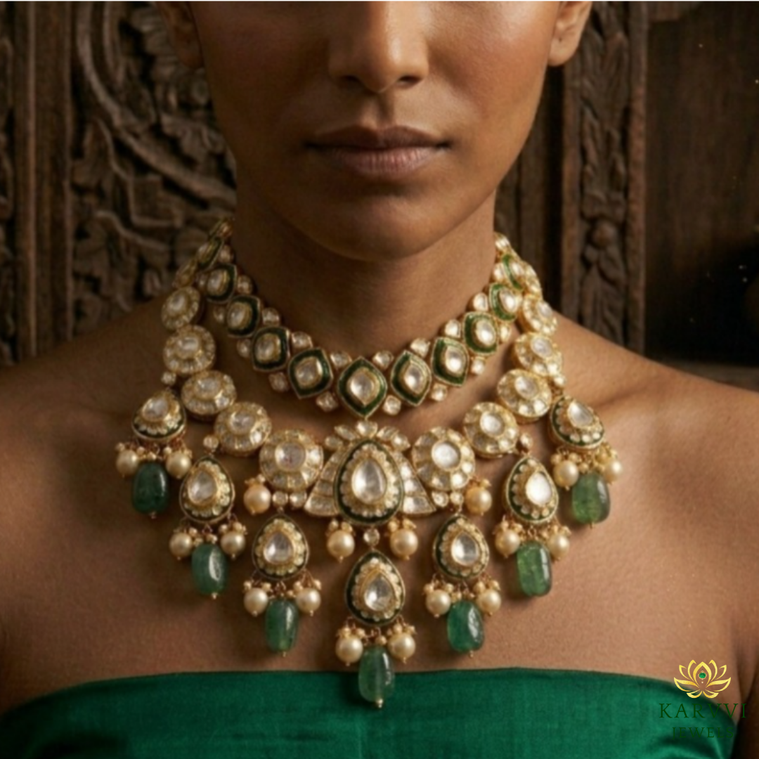 long 18kt Gold Necklace Set