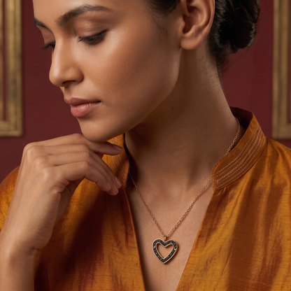 Luxurious Gold Plated Pendant: 92.5 Silver Heart