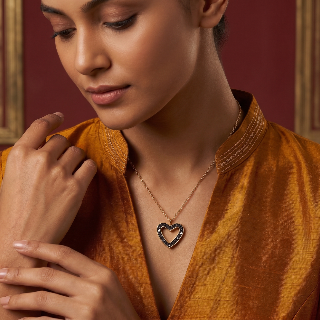 Luxurious Gold Plated Pendant: 92.5 Silver Heart
