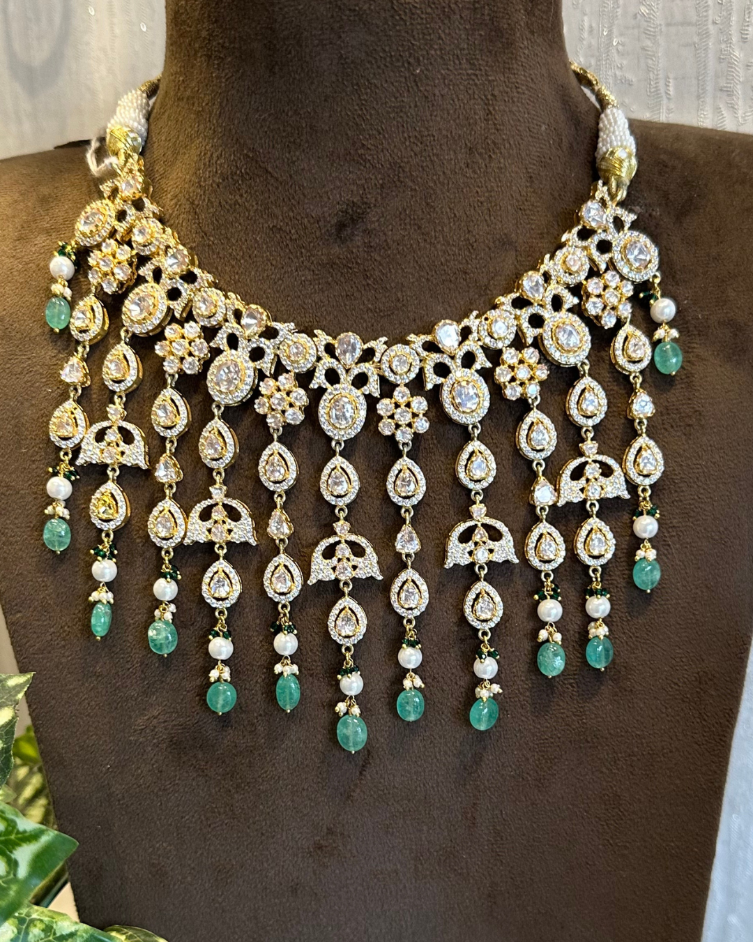Regal Victorian Moissanite Bridal Necklace