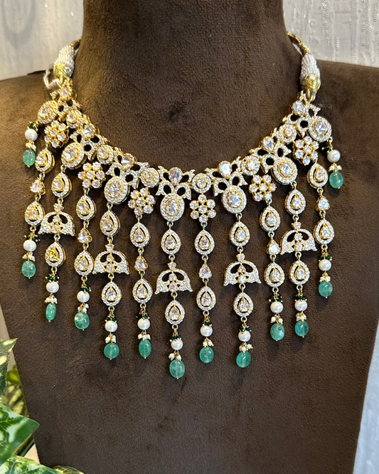 Regal Victorian Moissanite Bridal Necklace