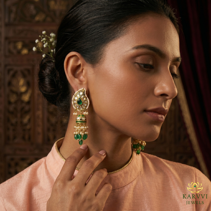 18k Gold Polki Jhumka Earrings