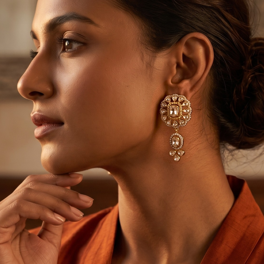 Sitara Polki Drop Earrings