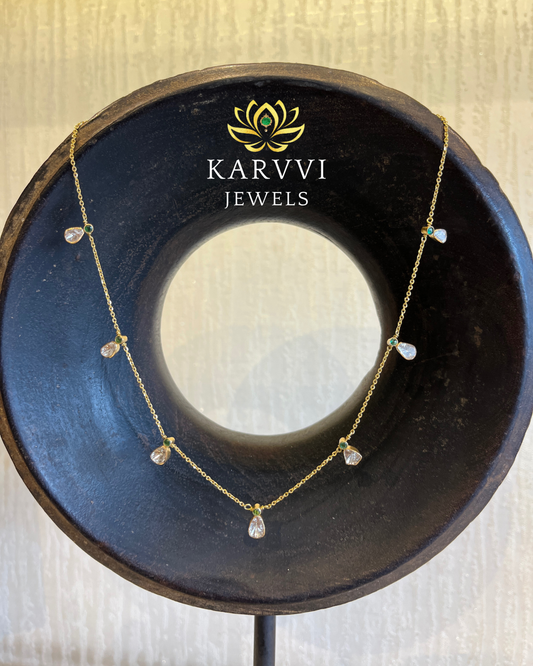 18kt Gold Polki Charm Chain