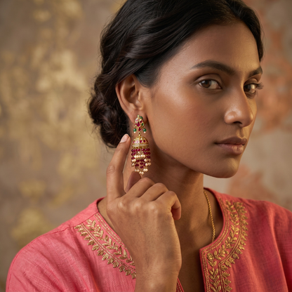 Polki Jhumki Earrings