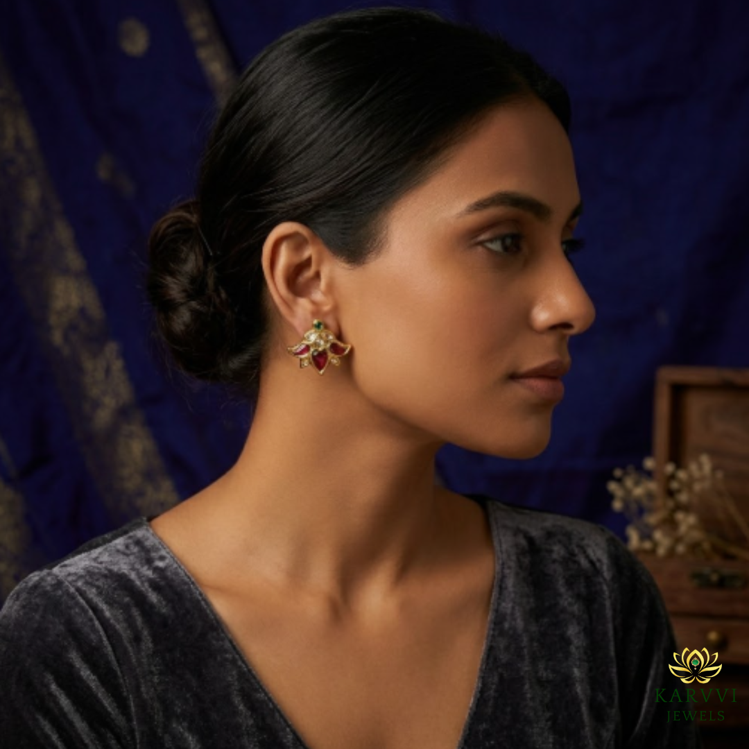 18kt Gold Floral Studs - Nature Symphony