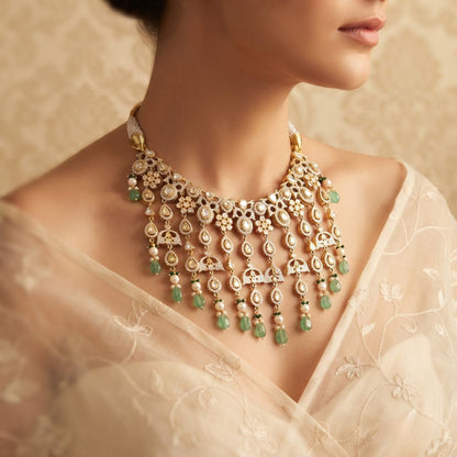 Regal Victorian Moissanite Bridal Necklace