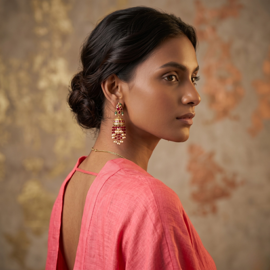 Polki Jhumki Earrings