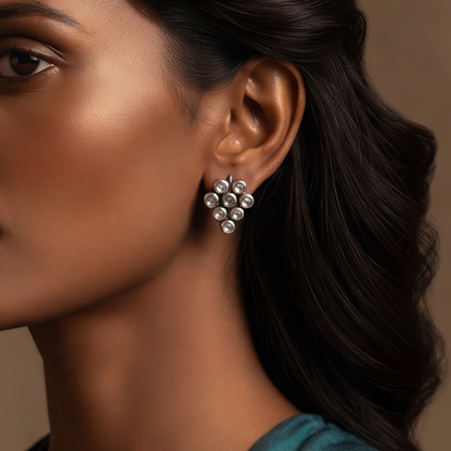 92.5 Silver Polki Earrigs