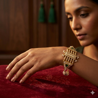 Royal Splendor: 22k Gold Polki Bracelet