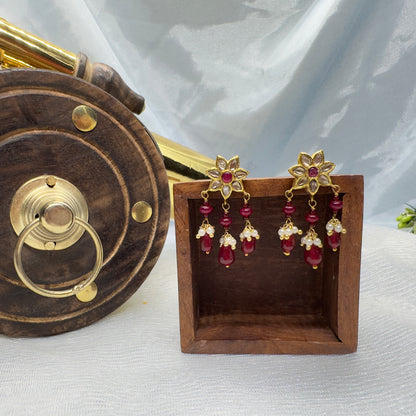 Ruby Radiance: 18k Gold Polki tops