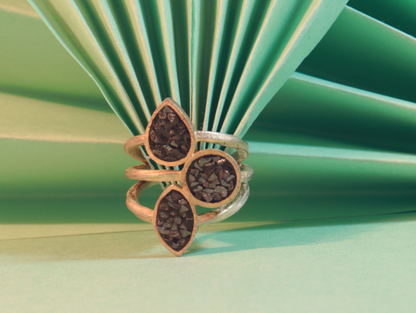 92.5 Silver Gold Plated Polki Ring