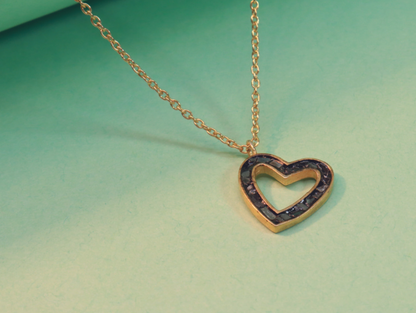 Luxurious Gold Plated Pendant: 92.5 Silver Heart