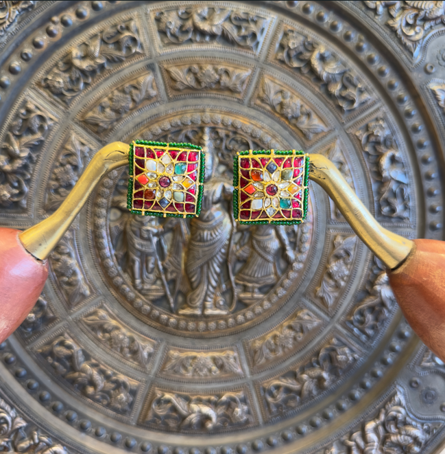 18k Gold Polkik Stud Earrings