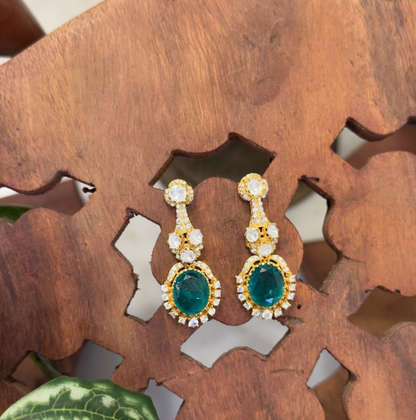 Emerald Aura Drop Earrings