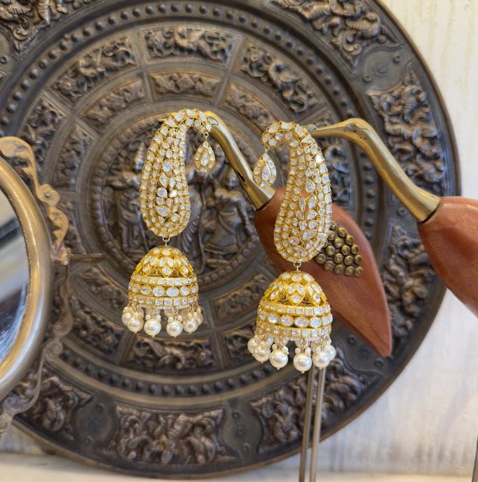 Abha Polki Jhumkas