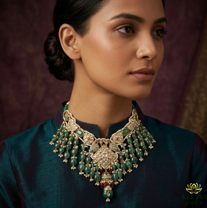 18kt Gold Polki Diamond Heritage Necklace
