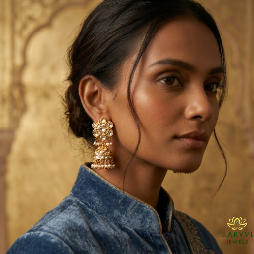 18k Gold Jhumki - A Legacy in Bloom