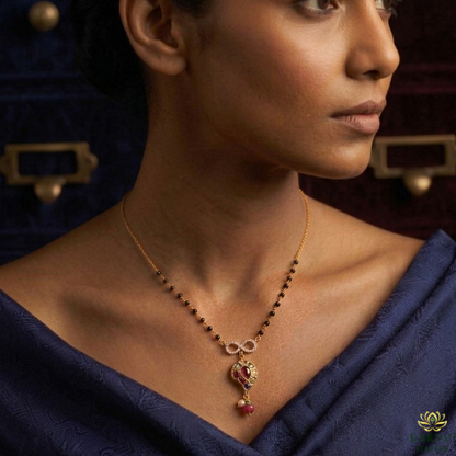 18kt Gold jadau Infinity Bond Mangalsutra