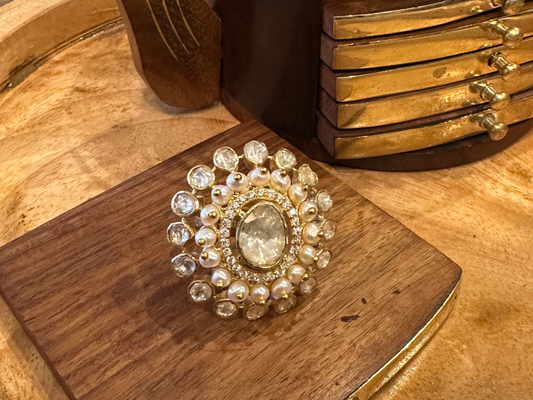 92.5 Silver Heritage Polki Ring