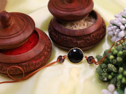 92.5 Silver Black Onyx Rakhi