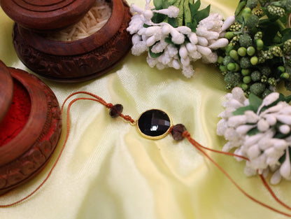 92.5 Silver Black Onyx Rakhi