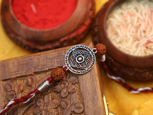 92.5 Silver Rudrakha Rakhi