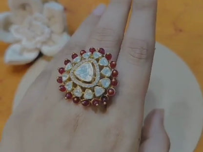92.5 Silver Heritage Polki Ring