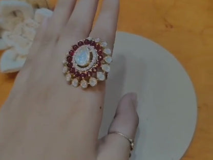 92.5 Silver Heritage Polki Ring